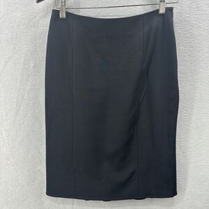 Akris Pencil Skirt Womens 4 Wool Lined Knee Length Ruffle Back Quiet Luxury Core